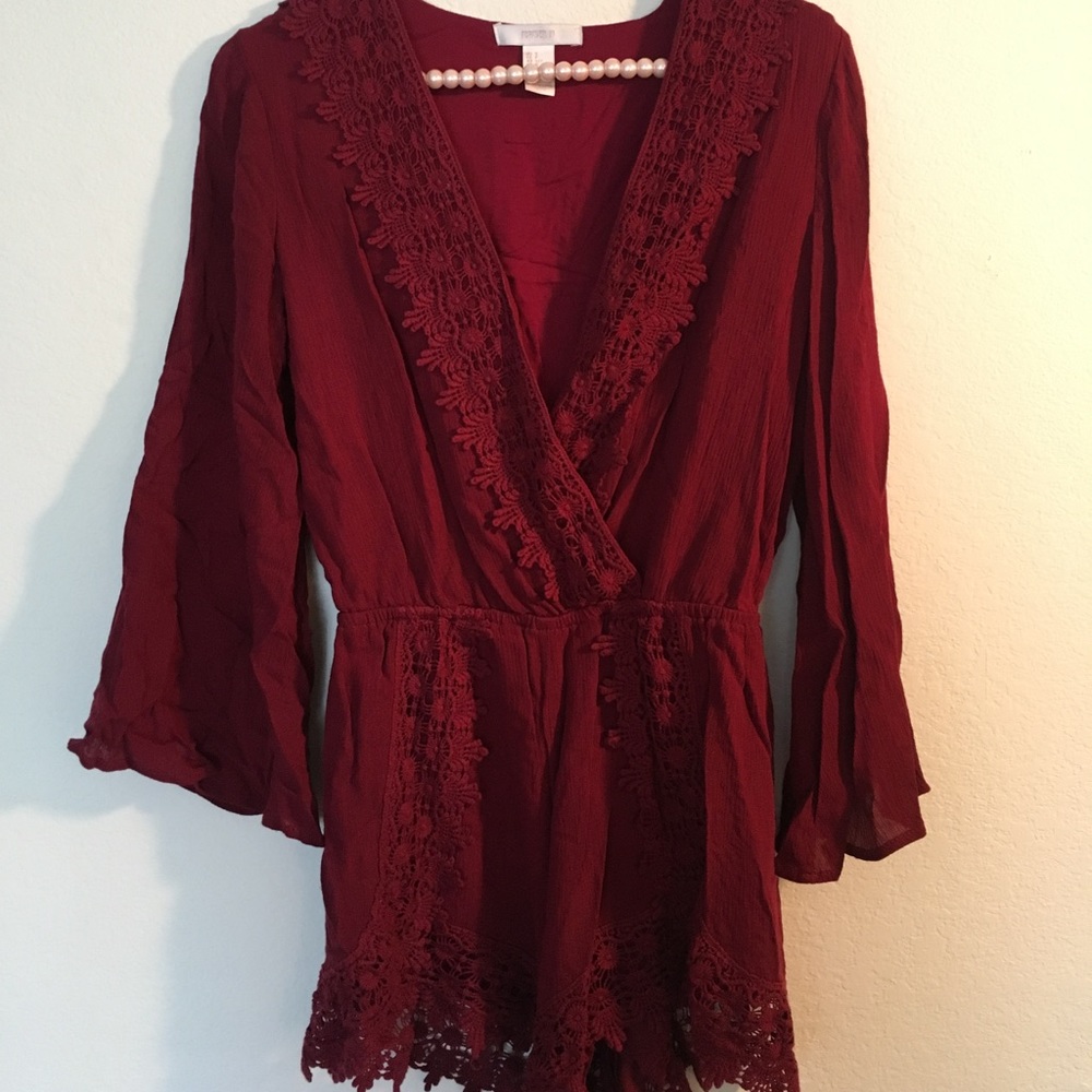 Burgundy Romper